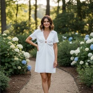Abercrombie & Fitch White Midi Dress